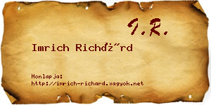 Imrich Richárd névjegykártya